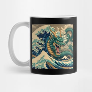 Summoned Shenron with Katsushika Hokusai art style Mug